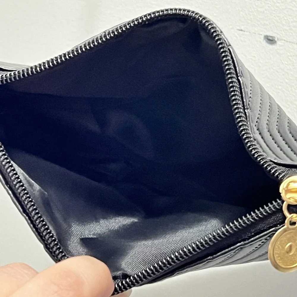 Faux Black‎ Leather Crossbody Shoulder Purse Handbag Gold Chain Accessory